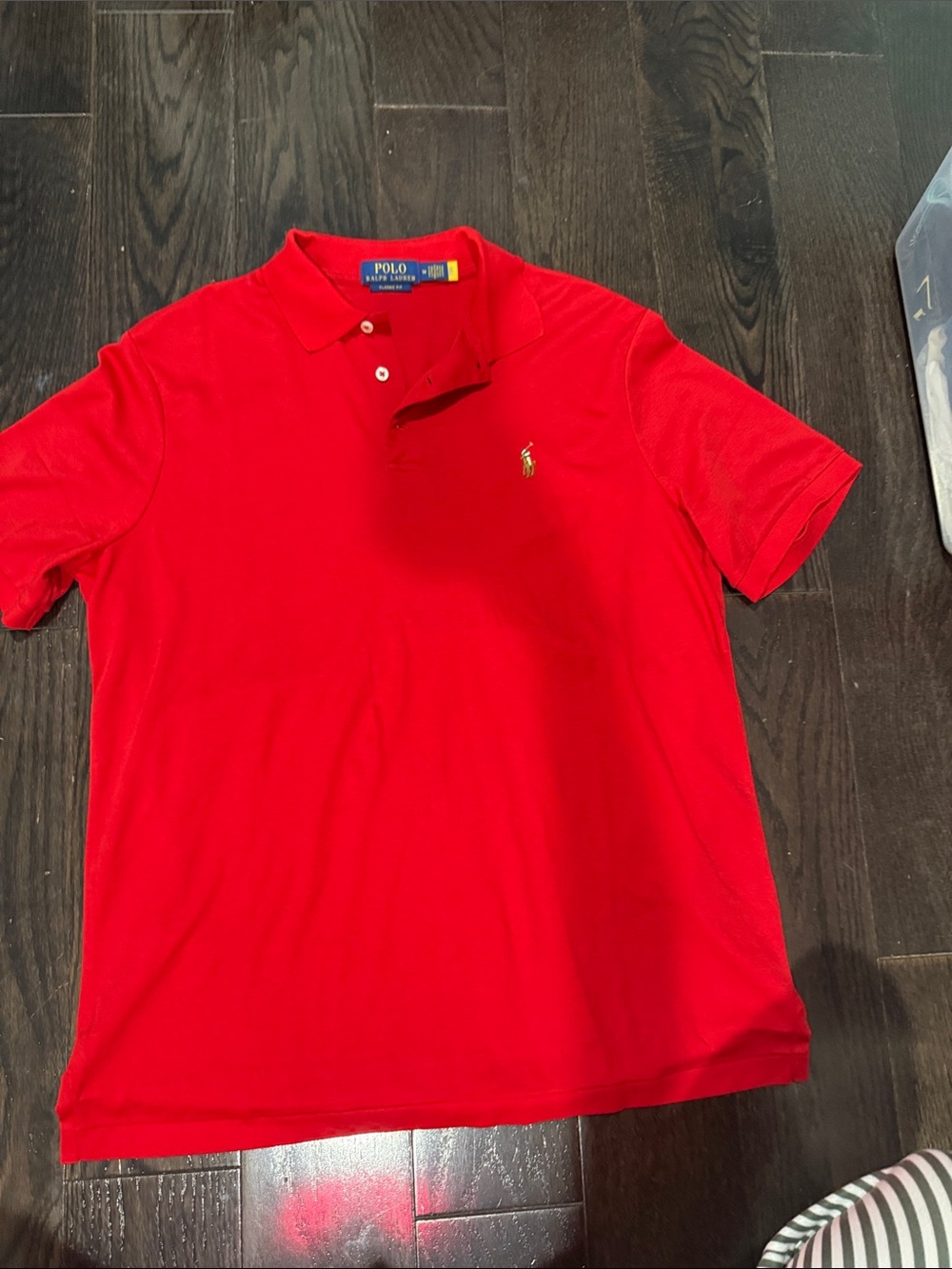Polo by Ralph Lauren Bright Red Short-Sleeve Polo with Yellow Logo brand new